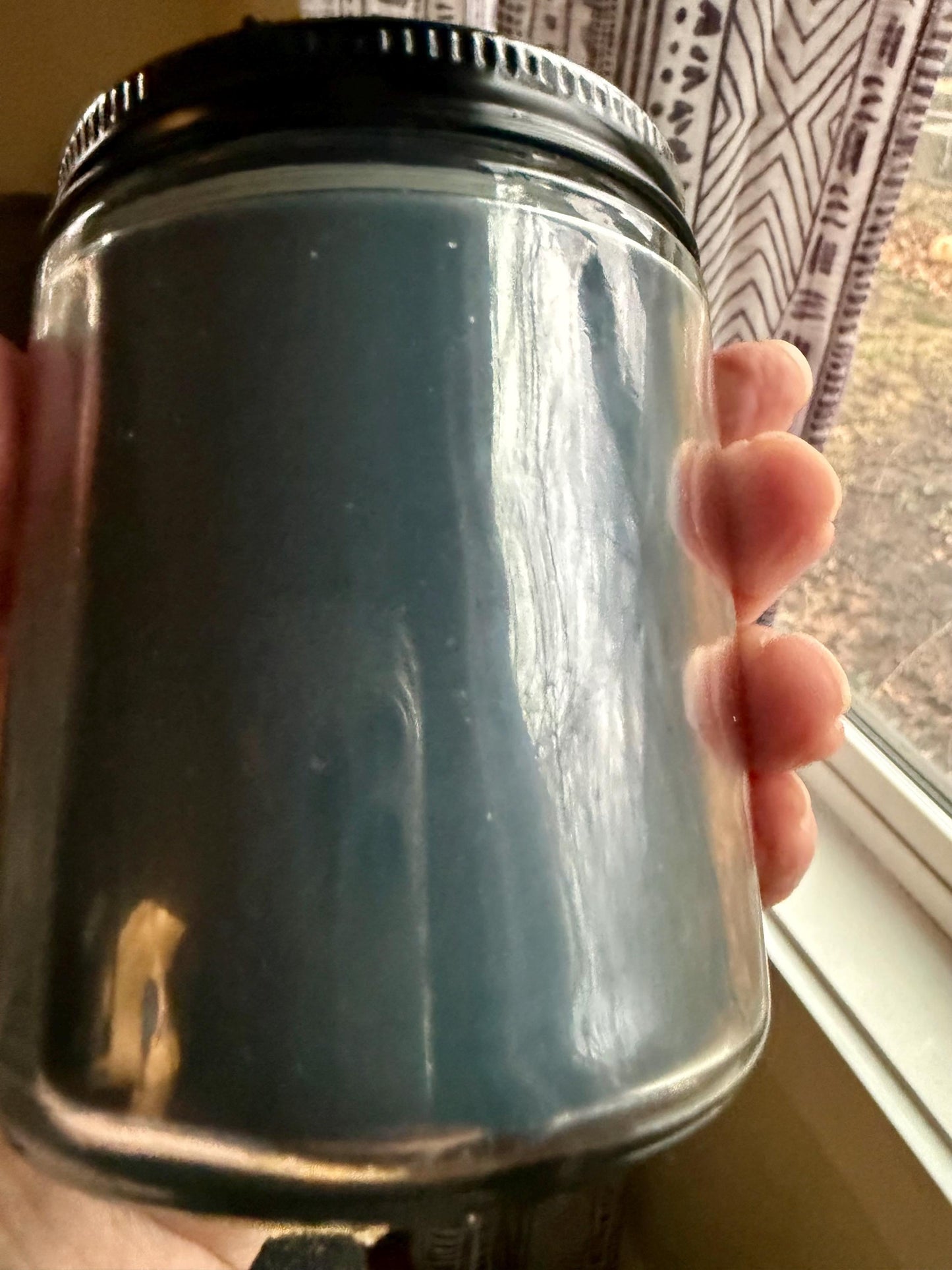 Goddess Hekate Black Soy Candle with Key Charm, Herbs, and Amethyst Crystal Chips.