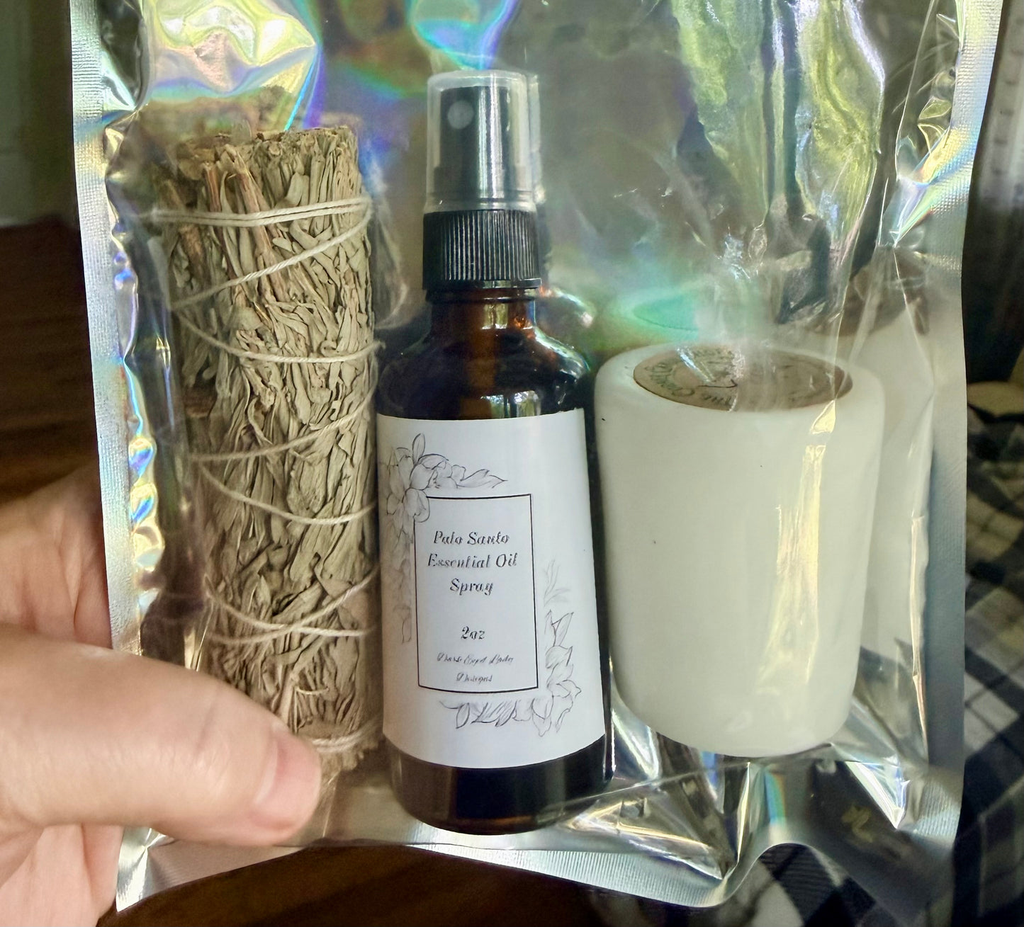 House Blessing Ritual Kit with Blue Sage, Palo Santo Spray, and Lavender Sage Candle