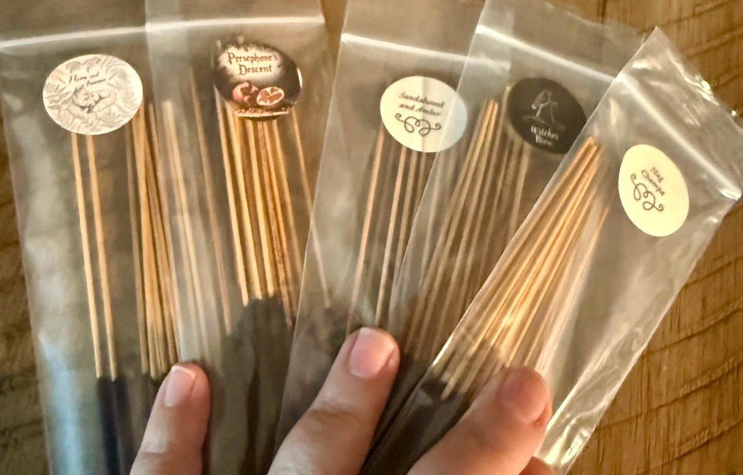Goddess Persephone, Lilith, Hekate, Incense Sticks: Hand Dipped Pthalate Free Joss and Bamboo.