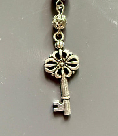 Handmade Greek Goddess Hekate Black Tourmaline Pendulum, Amethyst and Moonstone Beads.