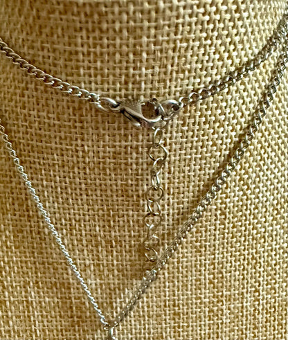 Hekate’s Wheel Strophalos Charm Necklace with Obsidian and Amethyst Beads.