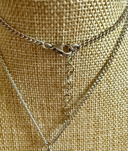 Hekate’s Wheel Strophalos Charm Necklace with Obsidian and Amethyst Beads.