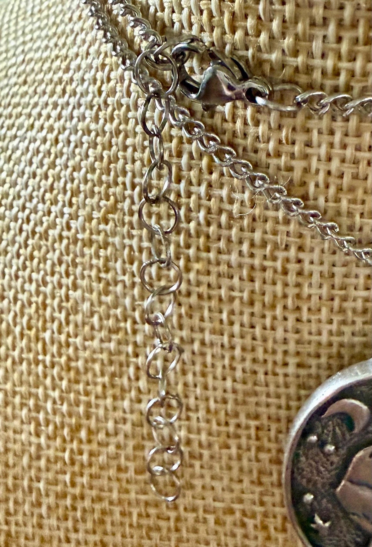 Raven’s Moon Pewter Pendant Chain Necklace.