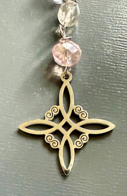 Opalite Handmade Pendulum with Crystal Glass Beads.