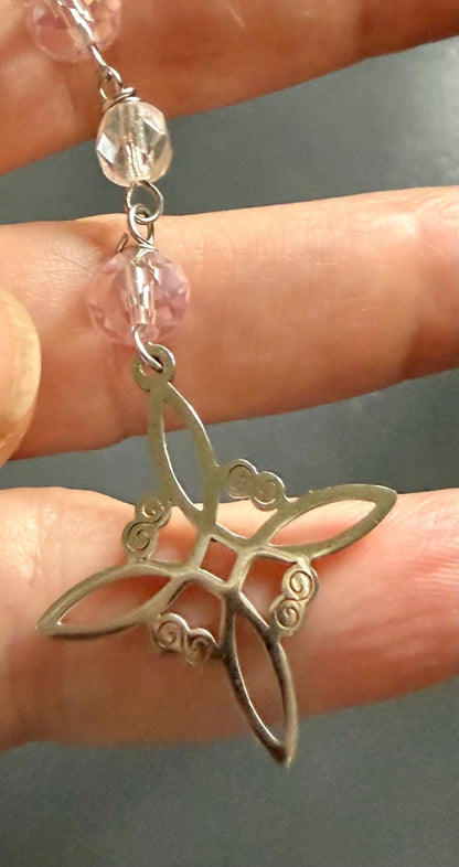Opalite Handmade Pendulum with Crystal Glass Beads.