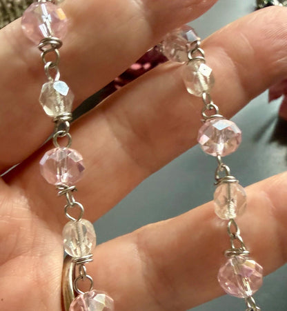 Opalite Handmade Pendulum with Crystal Glass Beads.