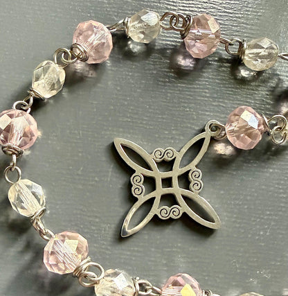 Opalite Handmade Pendulum with Crystal Glass Beads.