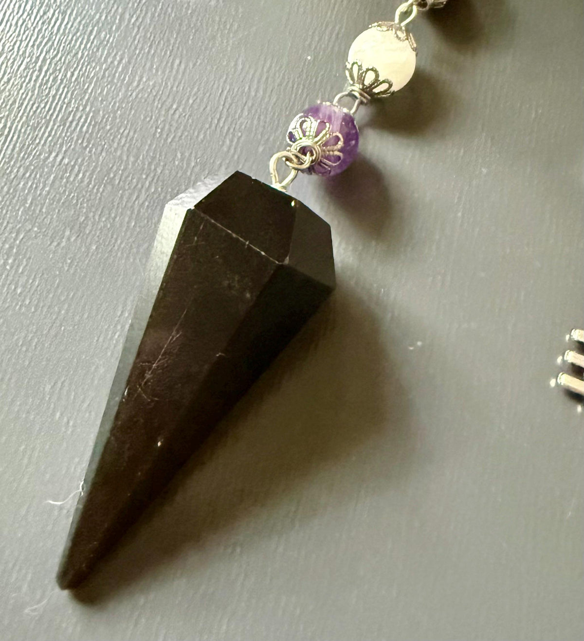 Goddess Hekate Devotional Altar Bundle with Witch’s Rosary, Pendulum , and Black Beeswax Pillar Candle.
