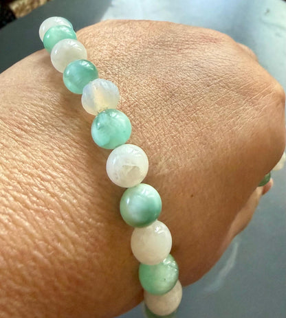 Mala Inspired Witch or Pagan Prayer Beads with Angelite and Moonstone.